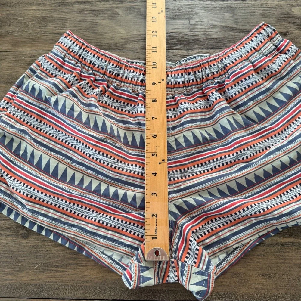Patagonia Baggies Shorts‎ Womens Medium Geometric Southwestern Print Blue Orange